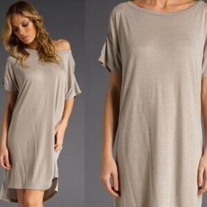 T Alexander Wang Striped Shadow Short Sleeve Shirt Dress M